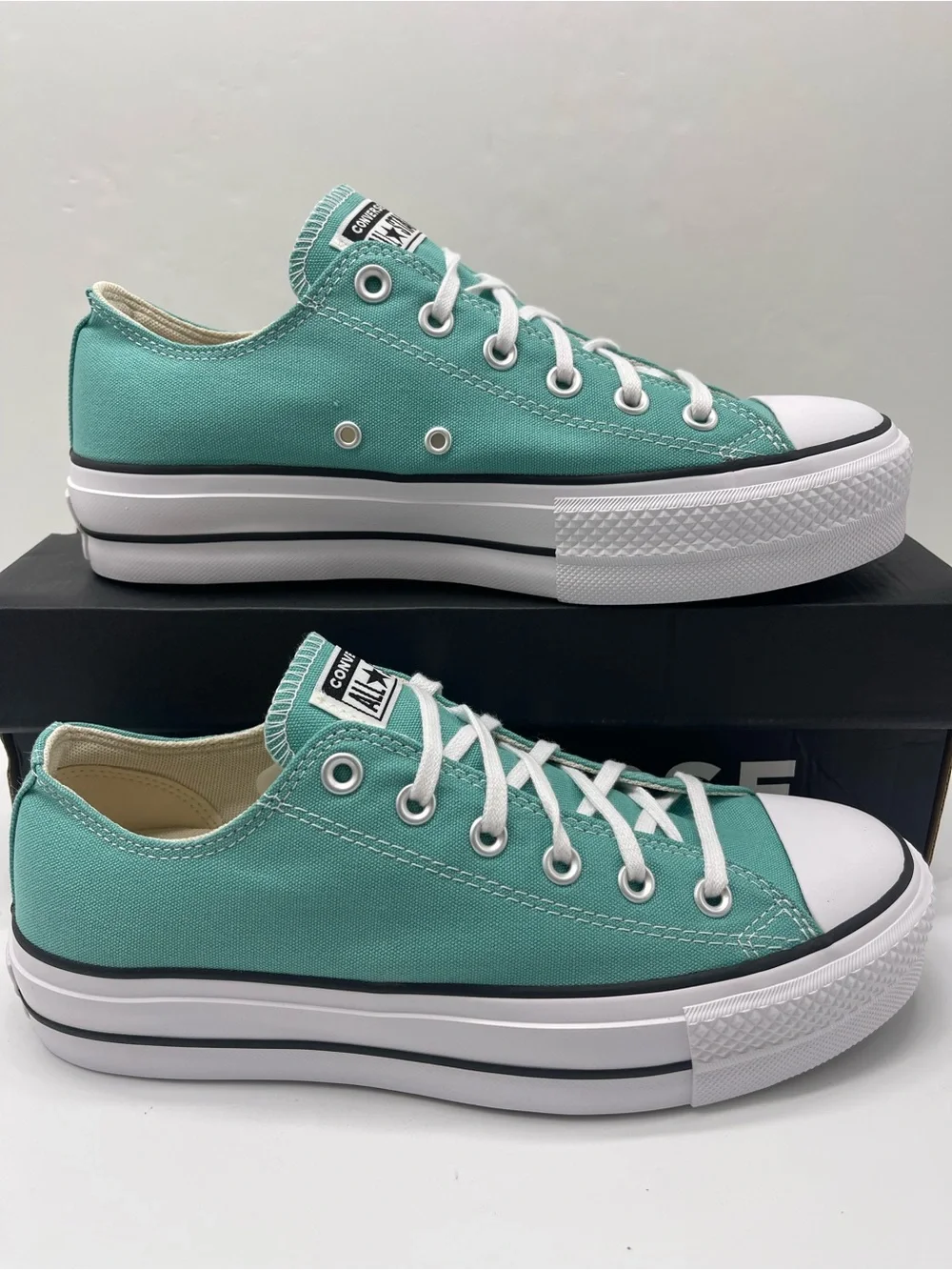 Converse A12959F CTAS LIFT OX ARCHIVE SEA GREEN/WHITE/BLACK Platform Sneakers